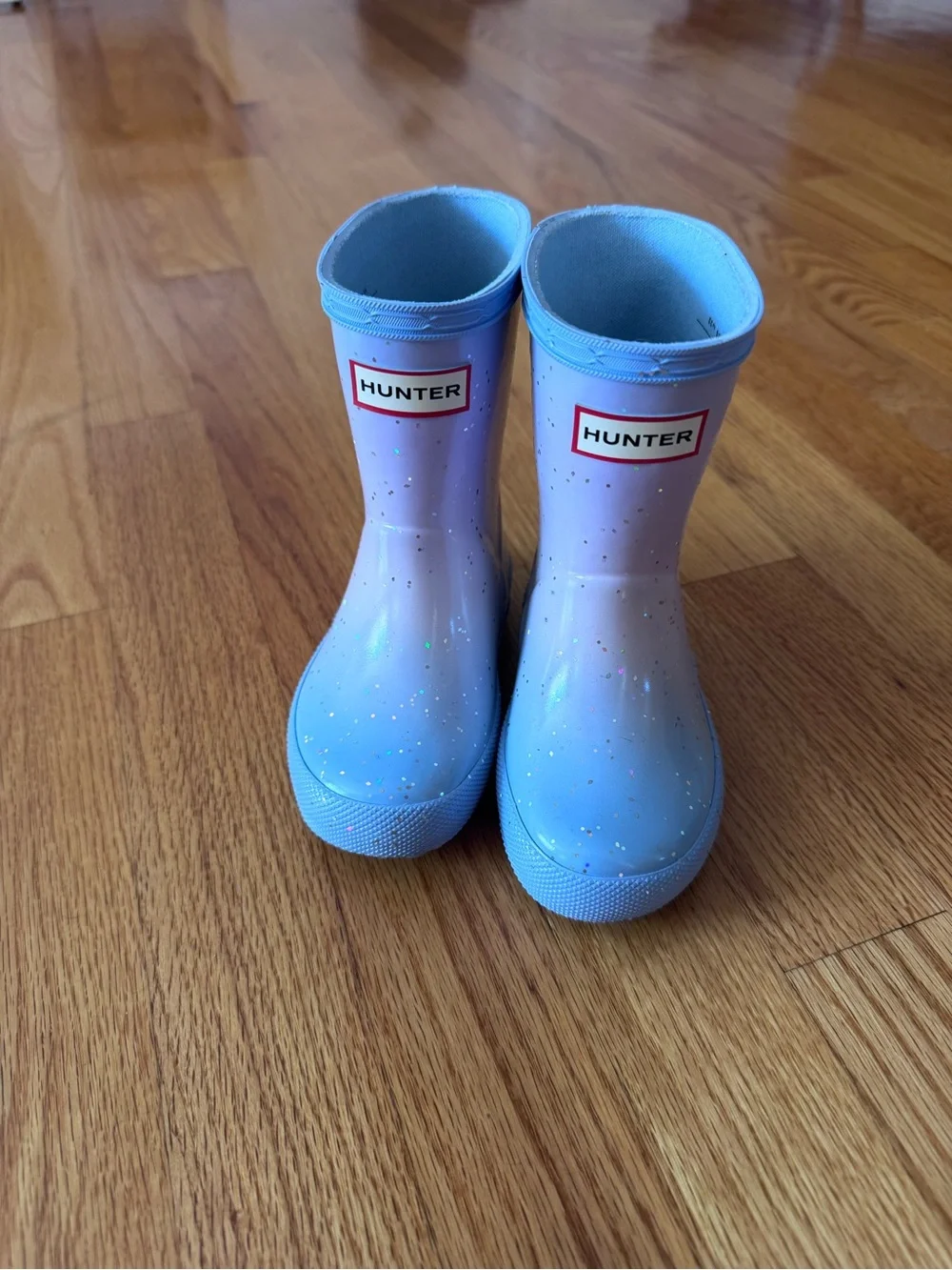 Hunter Toddler Light Blue Glitter Rain Boots